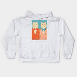 Vintage Aesthetic Cat Painting Kids Hoodie